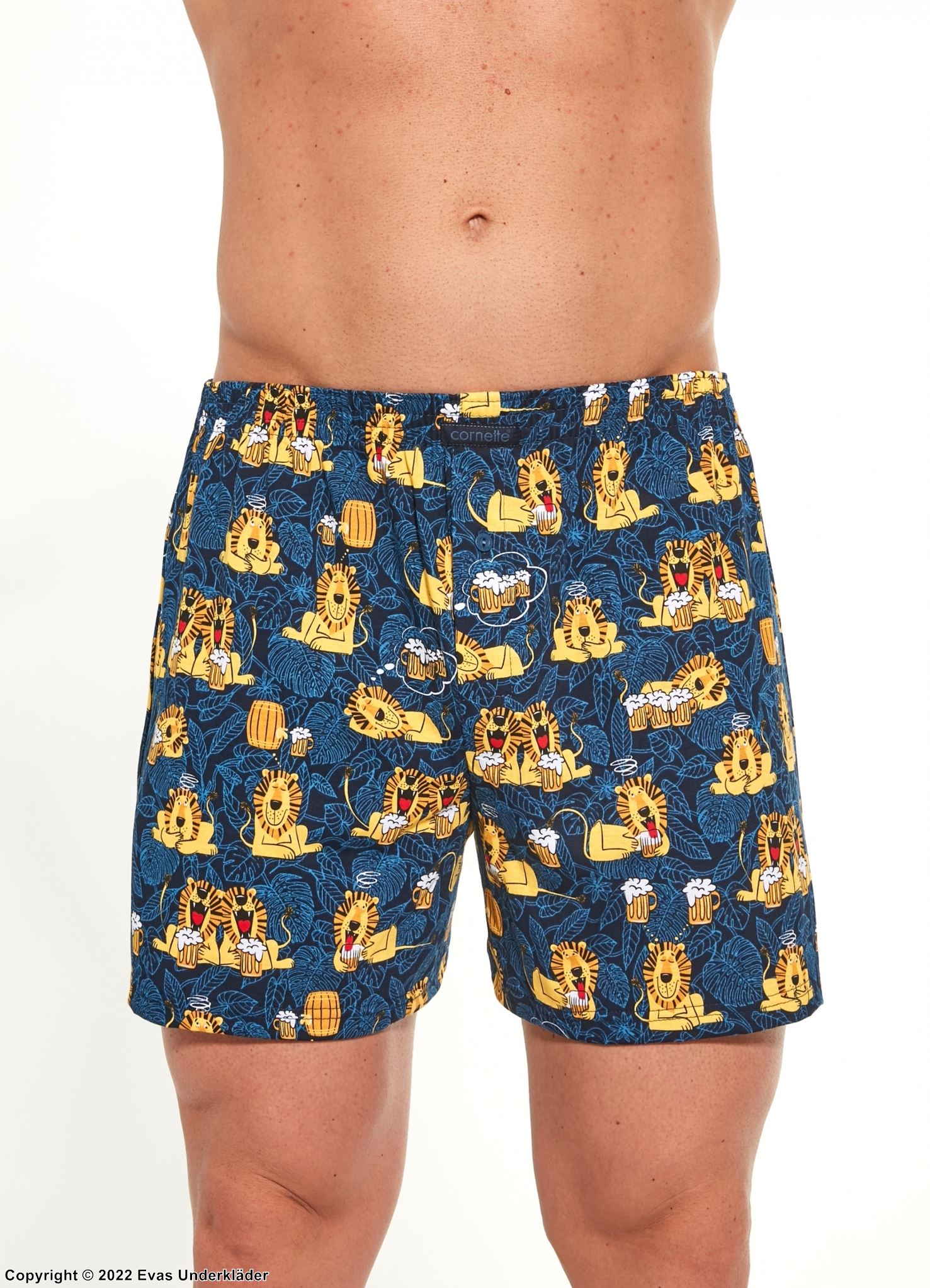 Men's boxer shorts, high quality cotton, lions (pattern)